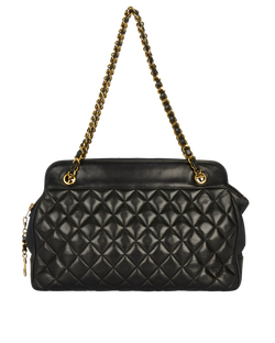Chanel Vintage Quilted Chain Tote, Leather, Black, 1334446, 1989/91, 3*